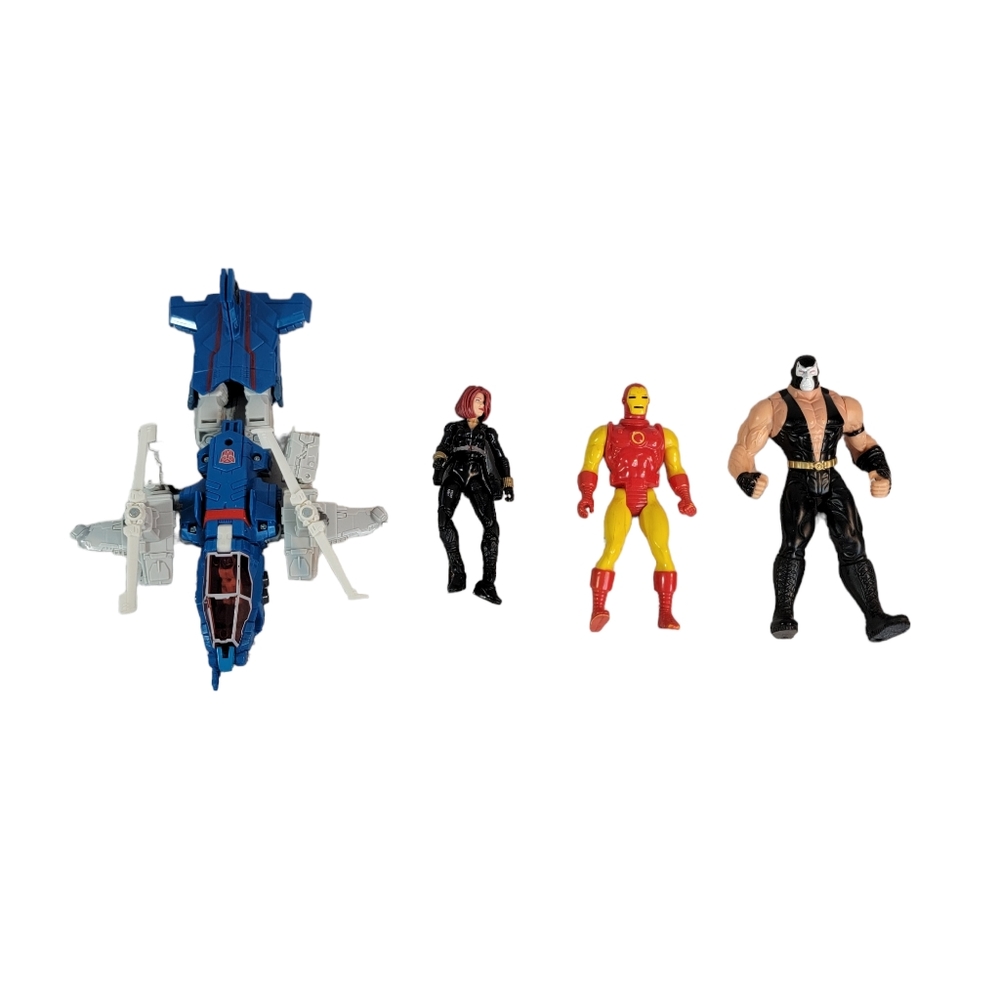 Super Hero Super Villain Vintage Action Figure Lot of 4 Marvel DC Transformers